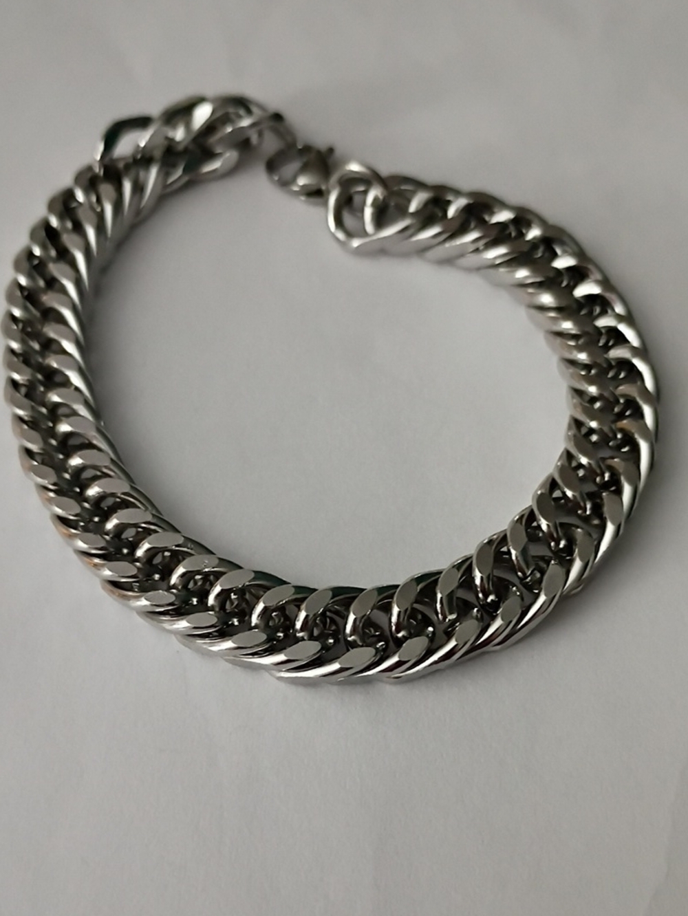 Polished Silver Curb Chain Bracelet - Men Grooming Accessory